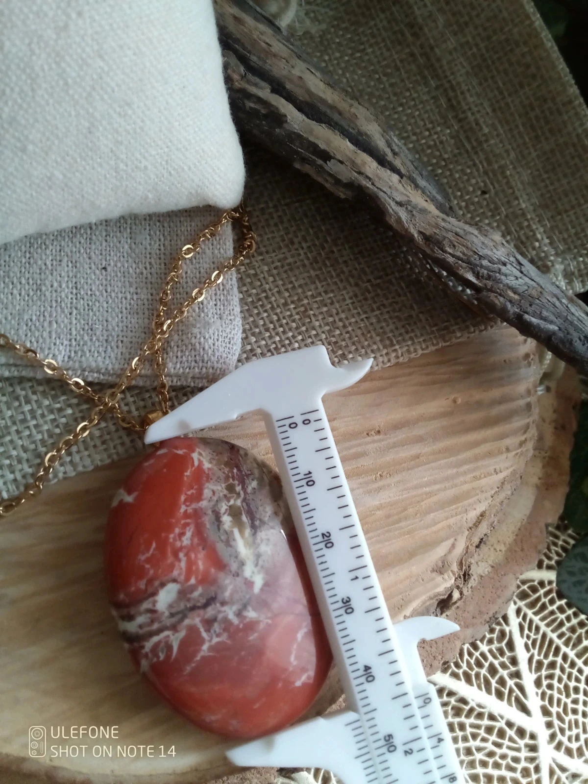 Collier jaspe rouge, pierre naturelle – photo 2